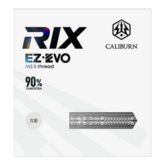 Stalowe lotki Caliburn Rix EZ-EVO R2 Das Bild zeigt die Caliburn Rix EZ-EVO R2 Steeldarts. Die Darts sind aus einer anderen Perspektive abgebildet.