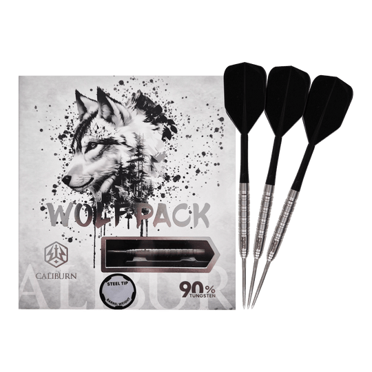 Stalowe lotki Caliburn Wolfpack W7 - 21g Zu sehen sind die Caliburn Wolfpack W7 Steeldarts mit einem Gewicht von 21g. Die Steeldarts eignen sich für anspruchsvolle Dartspieler.