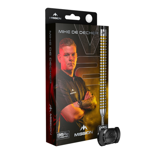 Lotki stalowe Mission Mike De Decker V2 R2.5 Zu sehen sind die Mission Mike De Decker V2 R2.5 Steeldarts. Die Darts sind für präzises Werfen beim Steeldart entwickelt.