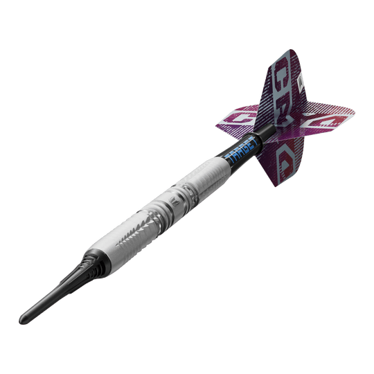 Target Cryo 12 miękkich rzutek Dieses Bild zeigt die Target Cryo 12 Softdarts im Detail. Die Besonderheiten der Softdarts sind gut erkennbar.