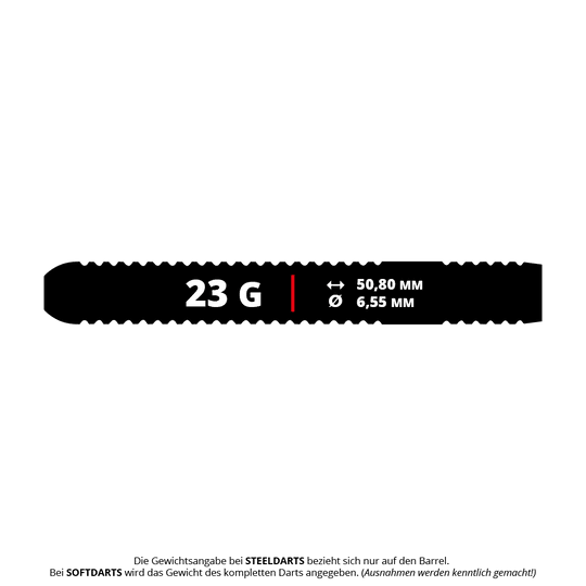 Lotki stalowe Winmau Team 360 Lewis Cook - 23 g Das Bild stellt die Winmau Team 360 Lewis Cook Steeldarts mit 23g dar. Dieses Dartset ist robust und für präzises Werfen ausgelegt.