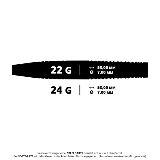 Stalowe lotki G2 firmy Bulls Danny Jansen Das Bild zeigt ein Set Steeldarts mit der Bezeichnung 14247 Bulls Danny Jansen G2, 22g. Die Darts sind hochwertig verarbeitet und ideal für professionelle Dartspieler.