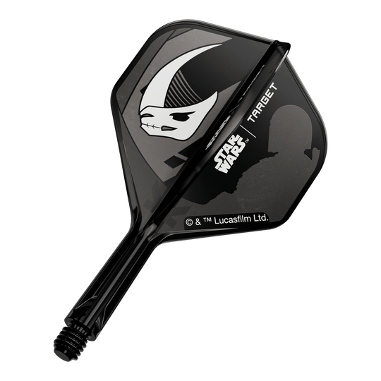 Zestaw Target Star Wars K-Flex Mandalorian No2 Standard Flights Gezeigt wird ein Dart-Flight mit Mandalorianer-Rüstung aus Star Wars. Das Produkt ist ein 'K-Flex Mandalorian Armour No2 Standard Flights' mit 19mm.