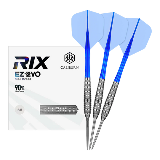 Stalowe lotki Caliburn Rix EZ-EVO R3 Dieses Bild zeigt die Caliburn Rix EZ-EVO R3 Steeldarts in voller Ansicht. Das Produkt ist auf Präzision und Balance ausgelegt.