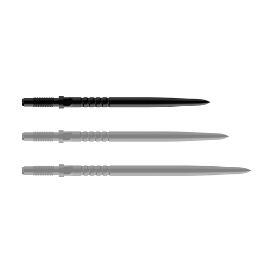 Końcówki do rzutek Bulls NL Convertible Point – z pierścieniowym uchwytem – czarne Abgebildet ist ein Dartspitzen-Set. Es handelt sich um BullsNL Convertible Points mit Ringed Grip in Schwarz, 32mm.