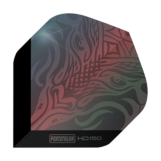 Pentathlon HD150 Metallic Grey Standard Flights Dies ist ein Pentathlon HD150 Metallic Grau Standard Flight für Darts. Das Flight hat ein abstraktes Muster in metallicfarbenen Grau- und Rottönen.