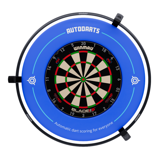 System automatycznego punktowania Autodarts Vantage Dies ist das Autodarts Vantage Auto-Scoring-System. Das Bild zeigt das automatische Punktesystem für Darts in Nahaufnahme.