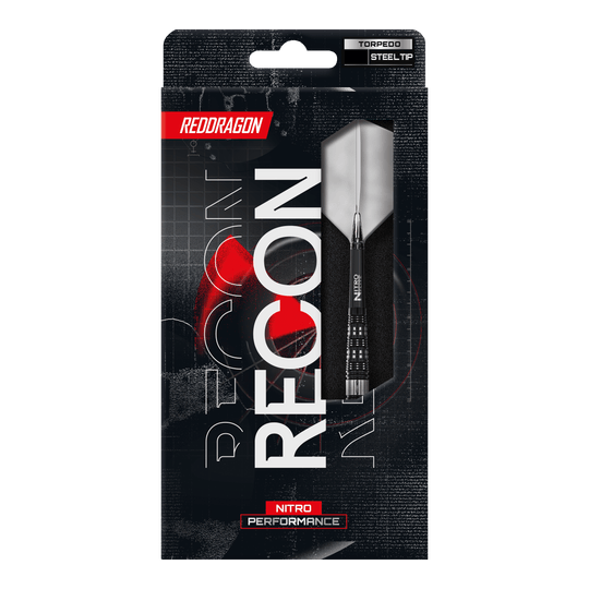 Strzałki stalowe Red Dragon Recon Torpedo Auf dem Foto sind die Red Dragon Recon Torpedo Steeldarts abgebildet. Diese Darts zeichnen sich durch ihre spezielle Torpedoform aus.