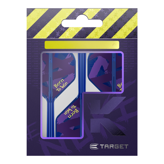 Target K-Flex Luke Littler urodził się, aby wygrać mistrzostwo świata nr 2 w lotach standardowych Abgebildet sind die Target K-Flex Luke Littler Born To Win World Champion No2 Standard Flights. Diese Flights werden beim Darts verwendet.