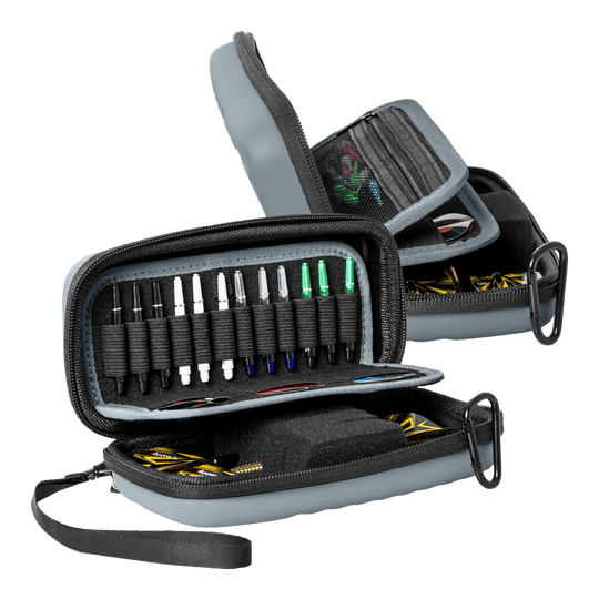 Etui na lotki Bulls Orbis S – szare Das Produkt Bulls Orbis S Dartcase - Grau ist auf dem Bild zu sehen. Es handelt sich um ein stabiles Dartcase für den sicheren Transport von Darts.