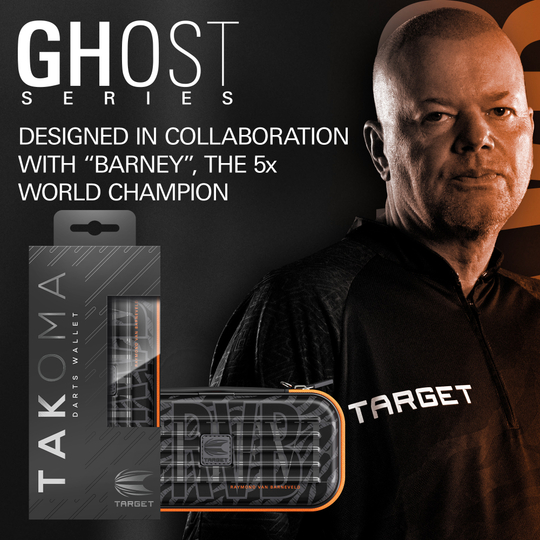 Pokrowiec na rzutki Takoma Ghost Series Raymond Van Barneveld Zu sehen ist das Takoma Ghost Series Raymond Van Barneveld Dartcase. Es ist ein stabiles Etui für Darts, inspiriert von Raymond Van Barneveld.
