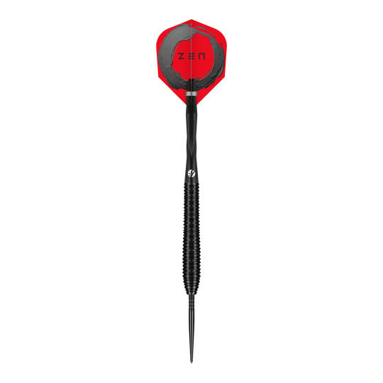 Shoty ZEN Torpedo Turbo Point Steel Darts - 23g Auf diesem Bild sind die Shot ZEN Torpedo Turbo Point Steeldarts - 23g zu sehen. Die Steeldarts werden präsentiert.