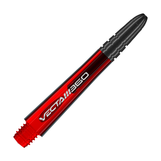 Abgebildet ist ein Dart-Schaft mit der Bezeichnung 7025-219_Winmau_Vecta_Blade360_Shafts_Rot_40mm_2. Das Produkt ist rot und eignet sich für verschiedene Dartpfeile.