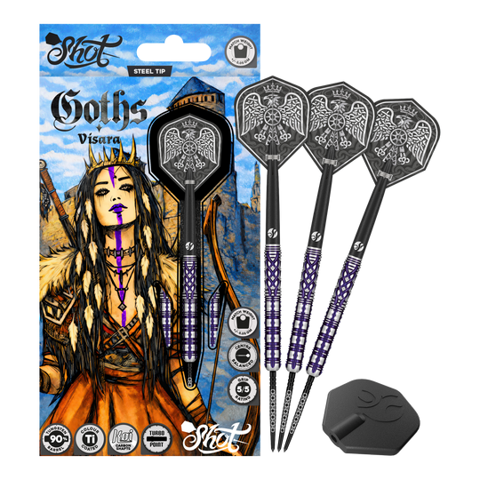 Lotki Shot Goths Visara Turbo Point Steel Darts - 23g