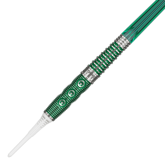 Dieses Bild zeigt die Target Japan Prime Series Motomu Sakai Xeno GEN1 Softdarts mit 19g Gewicht. Sie sind eine beliebte Wahl für anspruchsvolle Dartspieler.