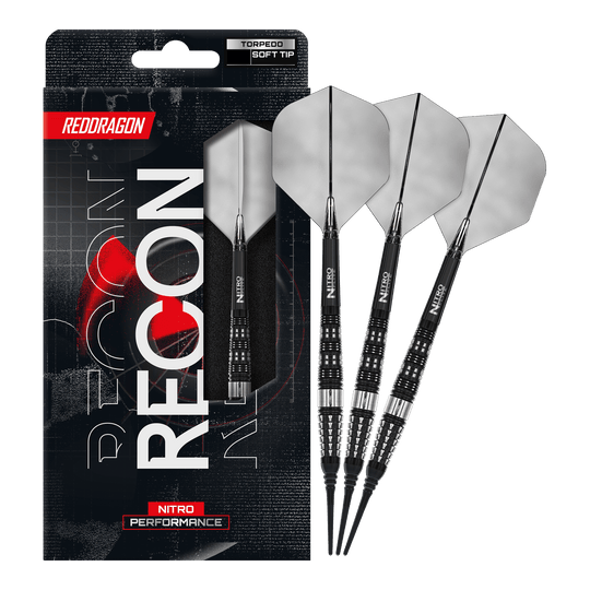 Miękkie lotki Red Dragon Recon Torpedo - 20g Hier sind Red Dragon Recon Torpedo Softdarts - 20g vollständig abgebildet. Das Set ist ideal für Softdartspieler und wirkt professionell.