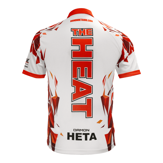 Koszulka gracza Damona Hety z Harrow Auf diesem Bild ist das Harrows Damon Heta Playershirt zu sehen. Es ist ein spezielles Trikot für Dartspieler.