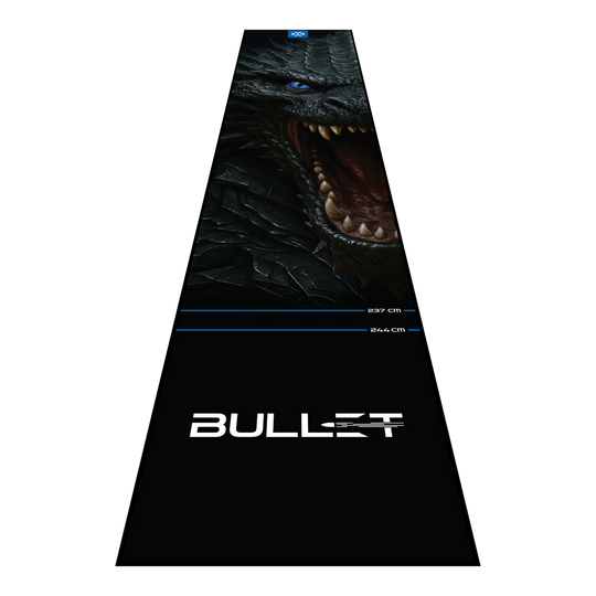 Mata do rzutek Bullet Hydra Die Bullet Hydra Dartmatte wird hier präsentiert. Diese Dartmatte schützt den Fußboden und erleichtert das richtige Platzieren des Spielers.
