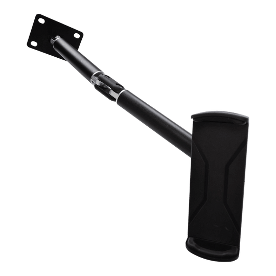 Uchwyt ścienny do tabletu McDart TABFlex z elastycznym ramieniem Die Abbildung zeigt die McDart TABFlex Tablet-Wandhalterung mit flexiblem Arm. Diese Halterung ist schwarz und lässt sich an der Wand befestigen, um ein Tablet sicher zu halten.