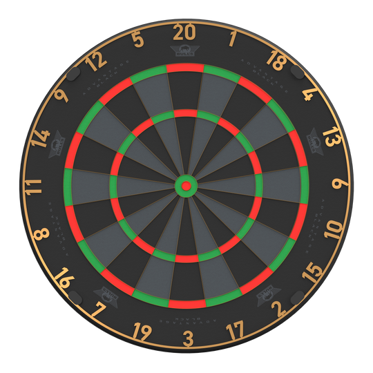 Stalowa tarcza do darta Bulls NL Advantage Black Edition Das Bild zeigt ein BullsNL Advantage Black Edition Steeldartboard. Es handelt sich um ein Produktbild des Dartboards.