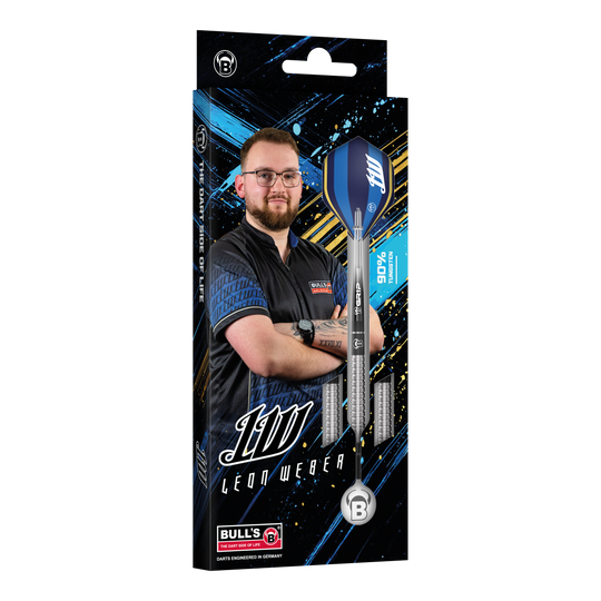 Bulls Leon Weber miękkie lotki - 22g Das Bild zeigt Bulls Leon Weber Softdarts mit 22 Gramm Gewicht. Die Darts sind speziell für Softdart-Spiele entwickelt.