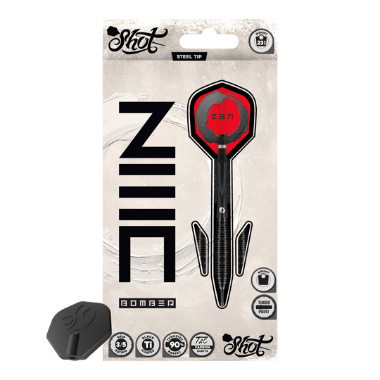 Shoty stalowe ZEN Bomber Turbo Point Abgebildet ist das Produkt Shot ZEN Bomber Turbo Point Steeldarts. Dieser Dartpfeil wird für das Steeldartspiel verwendet.