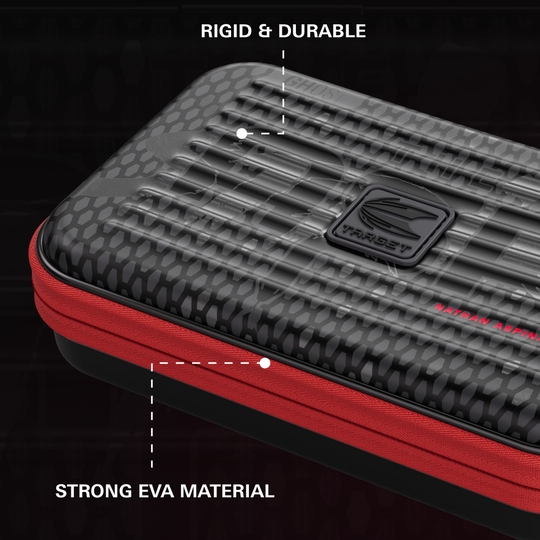 Etui na lotki Takoma XL Ghost Series Nathan Aspinall Takoma XL Ghost Series Nathan Aspinall Dartcase wird hier aus einer anderen Perspektive gezeigt. Das Etui bietet sicheren Stauraum für Dartzubehör.