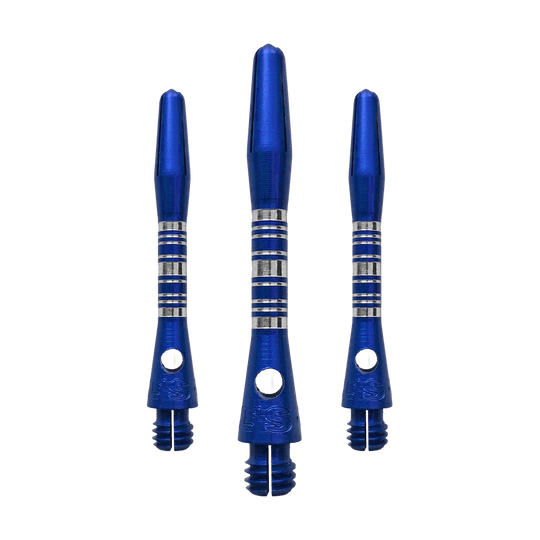 Wałki aluminiowe Bulls NL Supra - niebieskie - 34 mm Das Bild zeigt ein Set Bulls NL Supra Aluminium Shafts in Blau mit 34 mm Länge. Die Schäfte sind aus Aluminium gefertigt und bieten eine hohe Qualität.