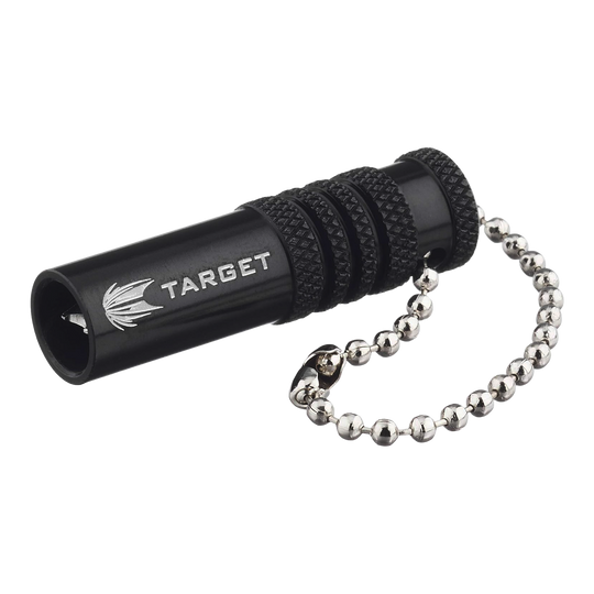 Abgebildet ist das Target Extractor Tool Shaftrestentferner in Schwarz. Es handelt sich um ein Werkzeug zum Entfernen von Dart Shafts.