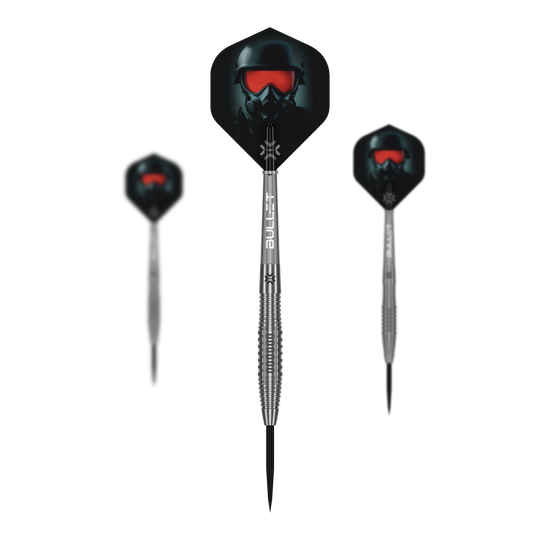 Stalowe lotki Bullet Ranger Dieses Bild zeigt ein Set der Bullet Ranger Steeldarts. Das Produkt ist ideal für Dartspieler.