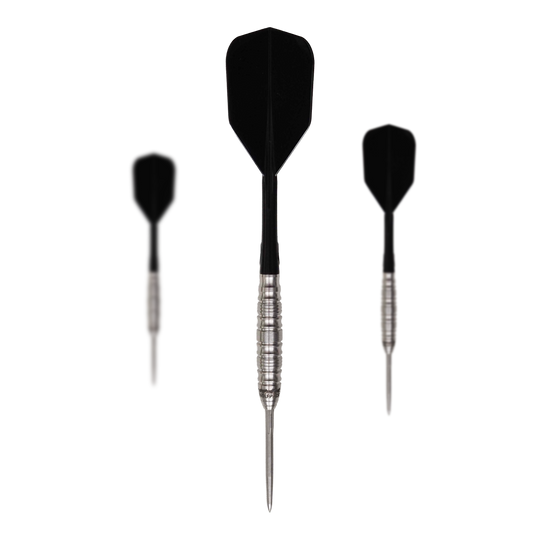 Lotki stalowe Caliburn Wolfpack W5 - 22g Zu sehen ist ein Set der Caliburn Wolfpack W5 Steeldarts - 22g. Das Set umfasst mehrere Steeldarts mit 22 Gramm Gewicht.