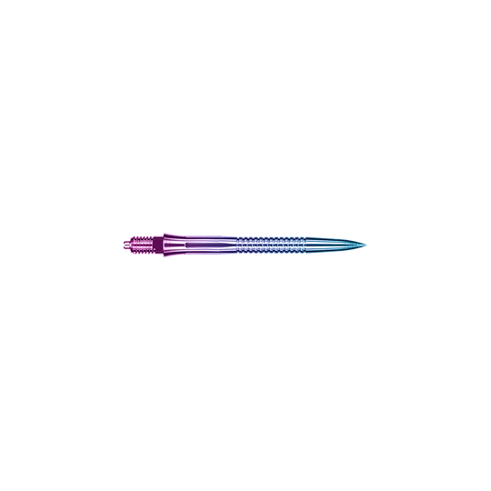 Końcówki do lotek Caliburn EZ-EVO – rowkowane – tęczowe Regenbogenfarbene Dartspitze mit Rillen, 28 mm lang. Sie eignet sich für abwechslungsreiche Dartspiele.