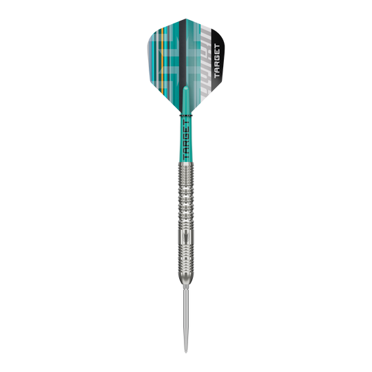 Stalowe lotki Target Hydro 01 Swiss Point Zu sehen ist das Produkt Target Hydro 01 Swiss Point Steeldarts. Diese Steeldarts sind für Präzisionswürfe bekannt.