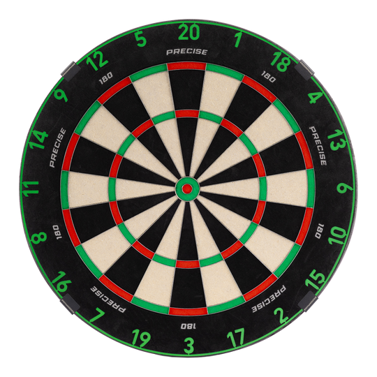 Precyzyjna stalowa tarcza do darta Endorphine 180 z pierścieniem numerowanym – szmaragdowo zielona Zu sehen ist ein Precise 180 Endorphine Steeldartboard mit Nummernring. Es bietet ein klassisches Dartboard-Design.