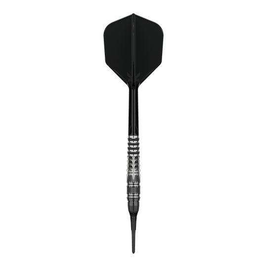 Miękkie lotki Target Black Marque Blaze – 18 g Hier sieht man die Target Black Marque Blaze Softdarts - 18g. Sie sind speziell für den Softdart-Sport entwickelt.