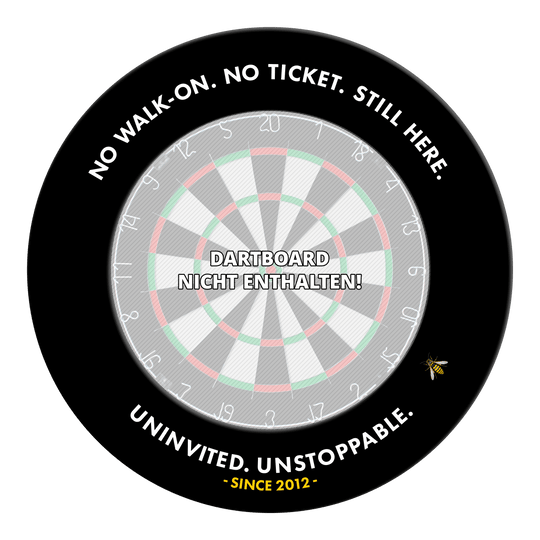 McDart Arena Wasp Dartboard Surround Abgebildet ist das McDart Arena Wespe Dartboard Surround. Dieses Produkt dient als Umrandung für ein Dartboard.