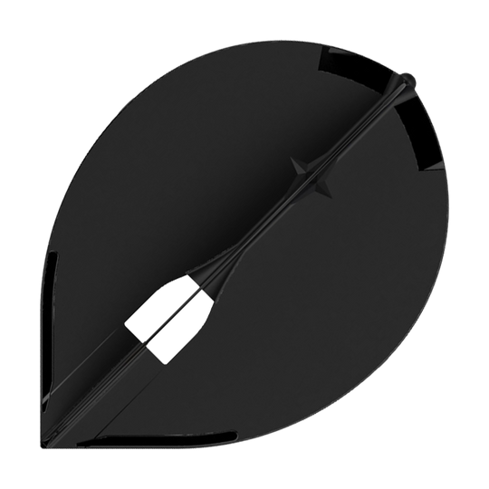 Lotki L-Style Champagne L2PRO Teardrop – czarne Das Bild zeigt ein schwarzes L-Style Champagne L2PRO Teardrop Flight. Es handelt sich um ein Zubehörteil für Dartpfeile in Tropfenform.