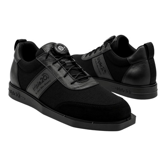 Buty do darta Triple20, tekstylne, z zapięciem na skręt – czarne