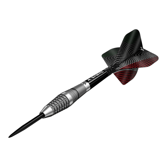Lotki Mission Michele Turetta ze stali piaskowanej - 23 g Das Bild zeigt Mission Michele Turetta Sandblasted Steeldarts in der 23g Variante. Die Pfeile zeichnen sich durch ihr sandgestrahltes Design aus.