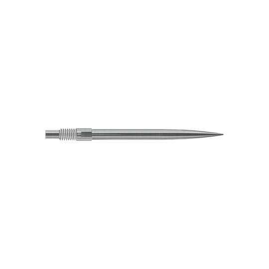 Końcówki do lotek Harrows Quick Point – srebrne Das Bild zeigt Harrows QuickPoint Dartspitzen in Silber mit einer Länge von 30mm. Es handelt sich um eine Produktabbildung der Dartspitzen.