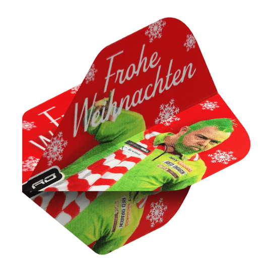 Red Dragon Peter Wright Grinch Standardowe Loty Świąteczne Das Bild zeigt die Red Dragon Peter Wright Grinch Standard Weihnachtsflights. Diese Flights sind für Darts im Weihnachtsdesign geeignet.