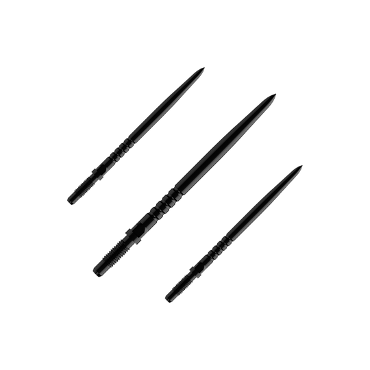Końcówki do rzutek Bulls NL Convertible Point – z pierścieniowym uchwytem – czarne Das Bild zeigt eine Verpackung mit mehreren Dartspitzen. Es sind BullsNL Convertible Points mit Ringed Grip in Schwarz, 32mm im 1er Set abgebildet.