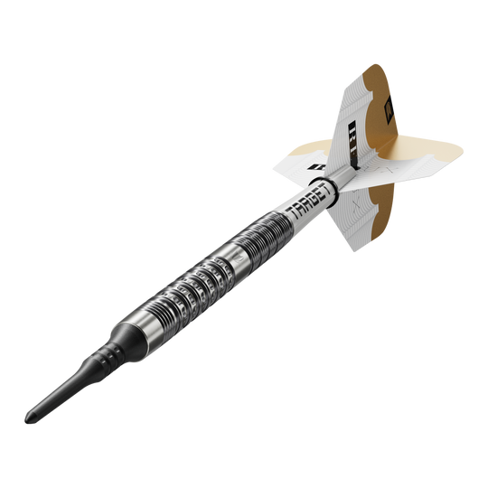 Das Produkt Target Redux 10 Softdarts - 18g wird hier dargestellt. Die Softdarts sind silberfarben und wiegen 18 Gramm.