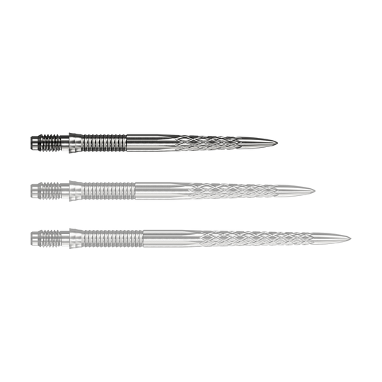 Końcówki do lotek Mission R2.5 Rapid Point DSX – srebrne Abgebildet ist eine einzelne Mission R25 Rapid Point DSX Dartspitze in Silber mit 30mm Länge. Sie wird häufig für Präzision und Haltbarkeit beim Dartspielen verwendet.