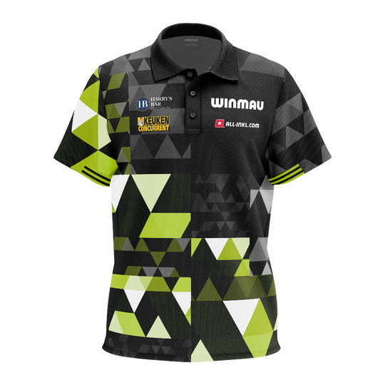 Poloshirt der Winmau Michael Van Gerwen Fan-Edition. Das Produkt ist als Fanartikel für Michael Van Gerwen entworfen.