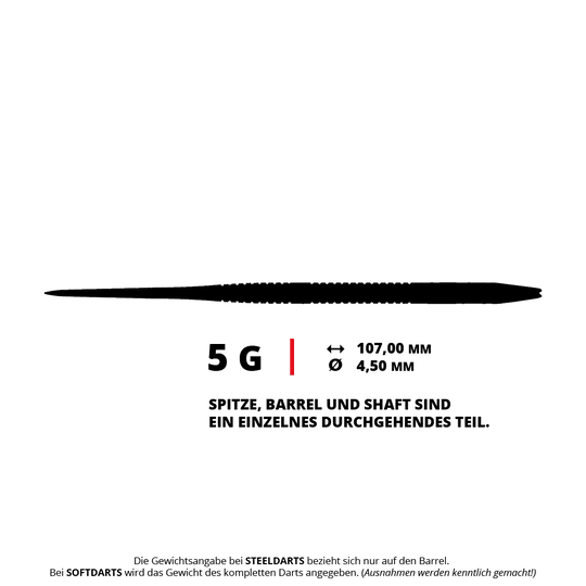 Die Abbildung zeigt die Caliburn TTD Complete Titanium T1 Rainbow Steeldarts - 5g. Diese Darts zeichnen sich durch ein buntes Titan-Design aus.