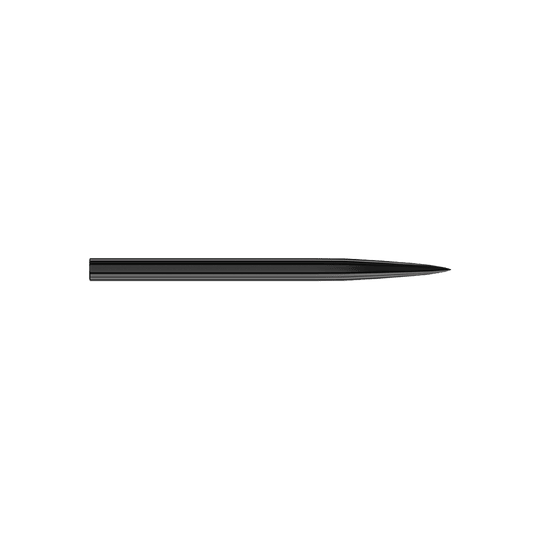 Stalowe groty do lotek Harrows - czarne Das Bild zeigt eine schwarze Steeldartspitze. Sie ist schlank, gerade und hat eine spitze Spitze.