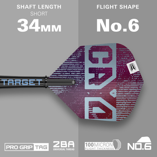 Target Cryo 13 Miękkie rzutki Abgebildet sind die Target Cryo 13 Softdarts. Das Bild zeigt die spezielle Form und Farbgebung dieser Darts.