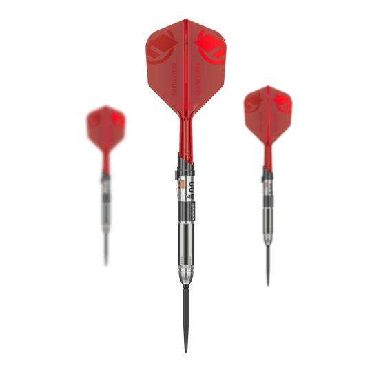 Auf dem Bild sind die Target Star Wars Darth Vader Light Saber Limited Edition Steeldarts - 24g zu sehen. Es handelt sich um eine limitierte Edition im Stil von Darth Vaders Lichtschwert.