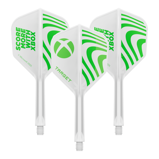 Lotki Target Xbox K-Flex No6 – białe Abgebildet ist vermutlich ein Set Target Xbox KFlex No6 Flights in der Größe 26mm. Es handelt sich um Zubehör für Dartpfeile.